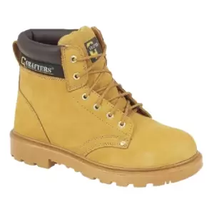 Image of Grafters Mens Apprentice 6 Eye Safety Toe Cap Boots (4 UK) (Honey)