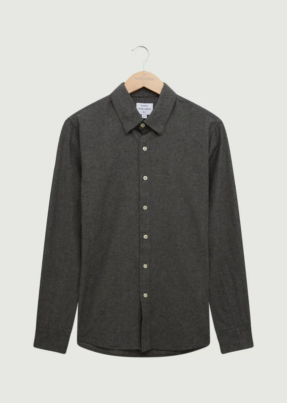 Image of Peter Werth Mens Jeff LS Shirt in Black Size: Medium Black Male M