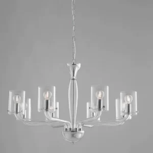 Image of Fan Europe AURORA 8 Light Chandeliers with Shades Transparent 79.2x48cm