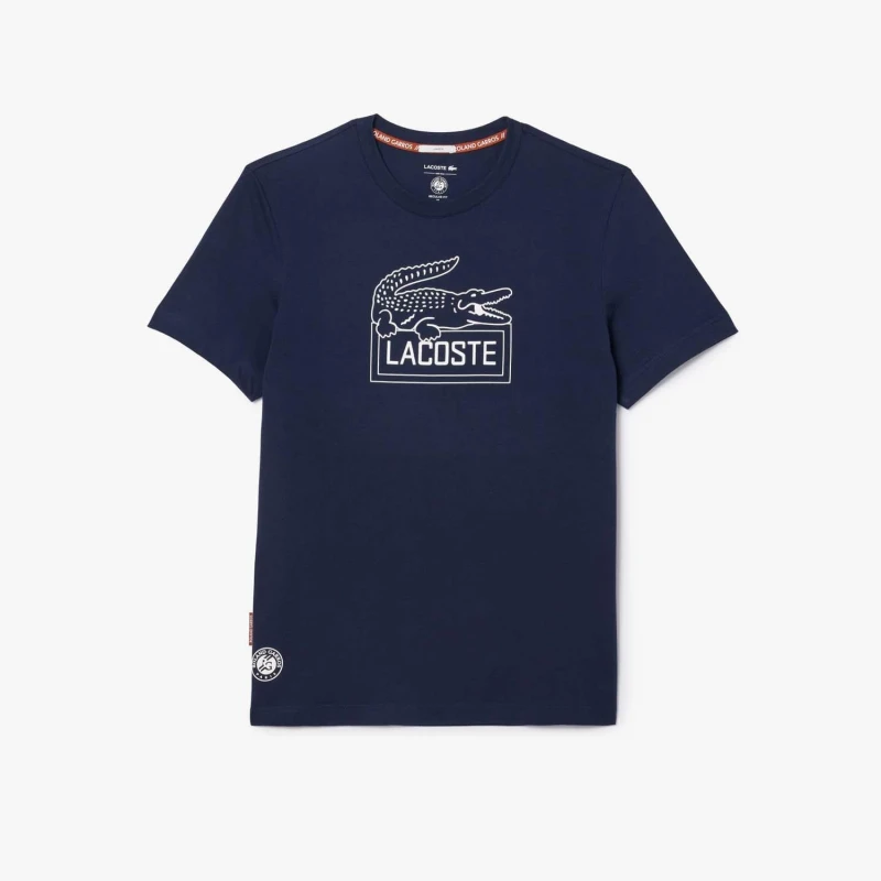 Image of Lacoste Roland-Garros Edition Ultra Dry Tennis T-Shirt Blue male 2XS