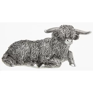 Image of Silver Highland Coo Lying Small Ornament