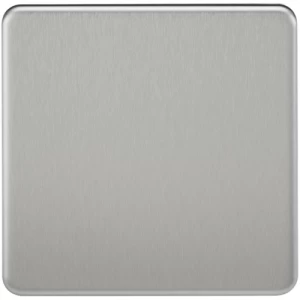 Image of KnightsBridge Screwless 1G Blanking Plate Brushed Chrome