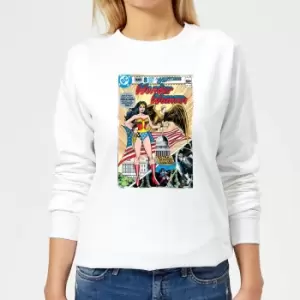 Image of Justice League Wonder Woman Cover Womens Sweatshirt - White - S
