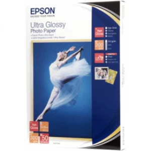 Image of Epson C13S041944 13x18cm Ultra Glossy Photo Paper 300g x50