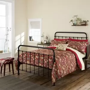 Image of William Morris Bedding, Strawberry Thief Double Duvet Cover, Crimson