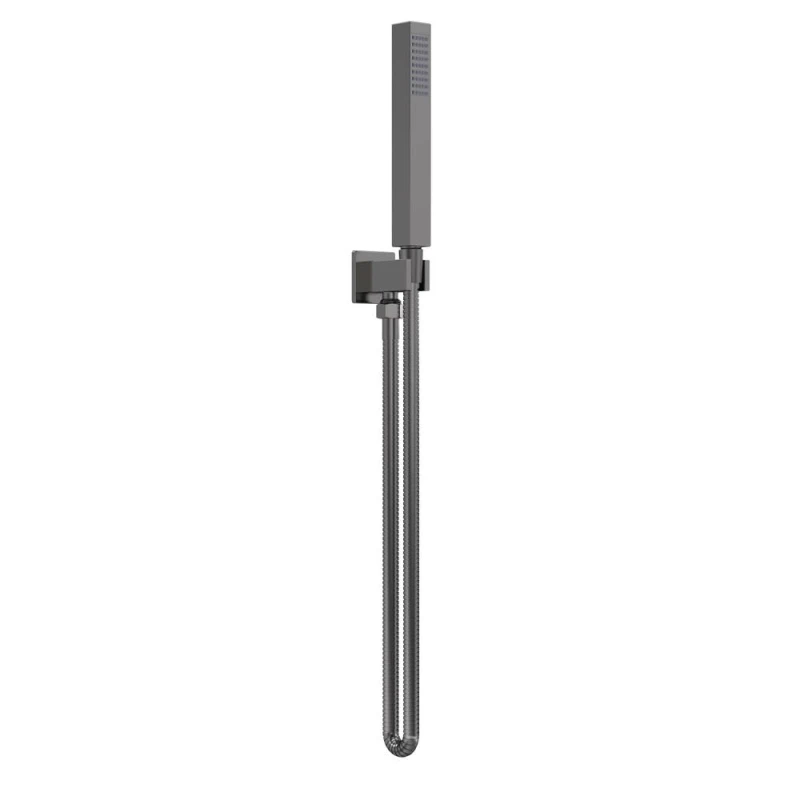 Image of BALTERLEY Round Outlet Elbow, Parking Bracket & Shower Handset - Brushed Pewter BSHS7264