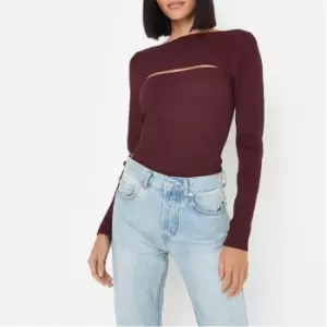 Image of Missguided Ls Knitted Top - Red