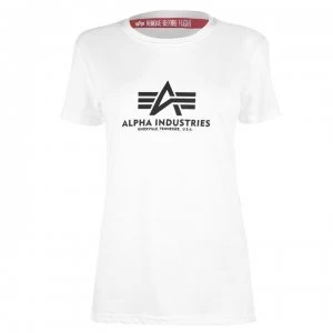 Image of Alpha Industries Small Logo T Shirt - White