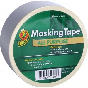 Image of Duck Tape Trade All Purpose Masking Tape White 50mm 50m