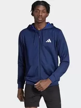 Image of adidas Train Essentials Seasonal Training Full-zip Jacket, Dark Blue, Size S, Men