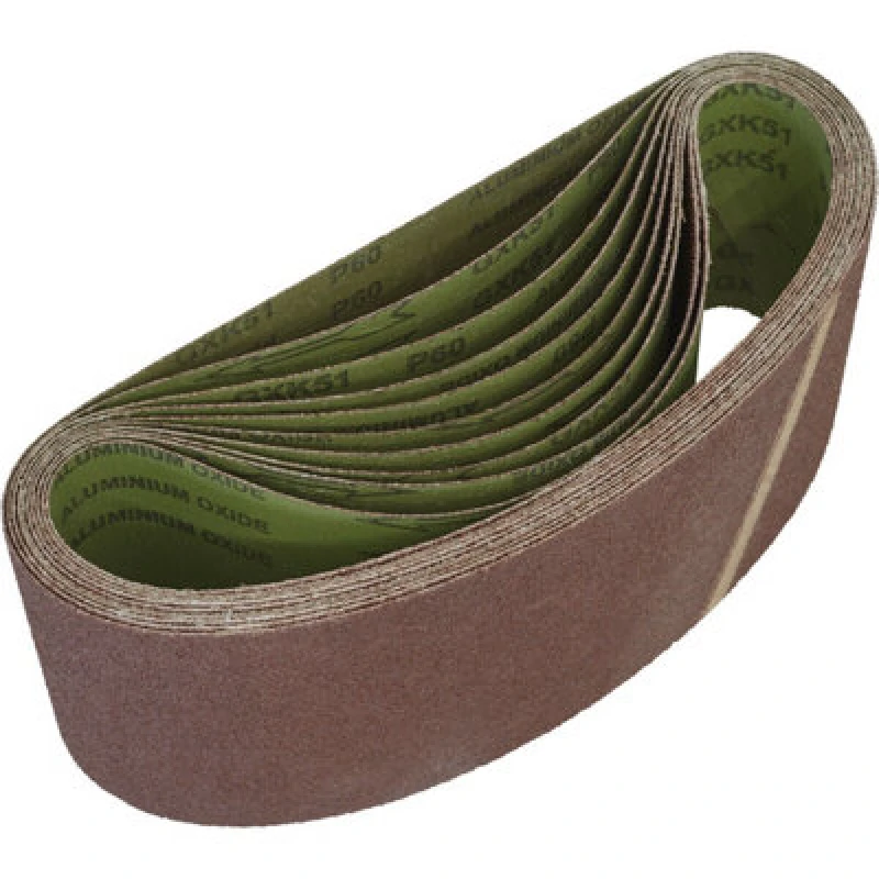Image of Loops 10 PACK - 100mm x 610mm Sanding Belts - 60 Grit Aluminium Oxide Cloth Backed Set Multi