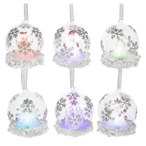 Image of Glass Art LED Silver Bauble Medium