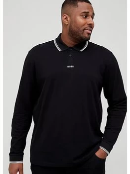 Image of Hugo Boss PChup Long Sleeve Polo Shirt Black Size 4XL Men