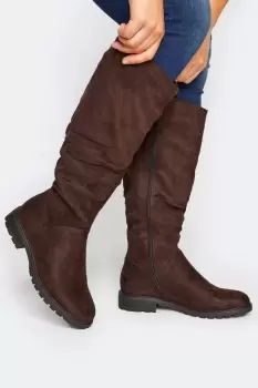 Image of Wide Fit & Extra Wide Fit Ruched Cleated Boots