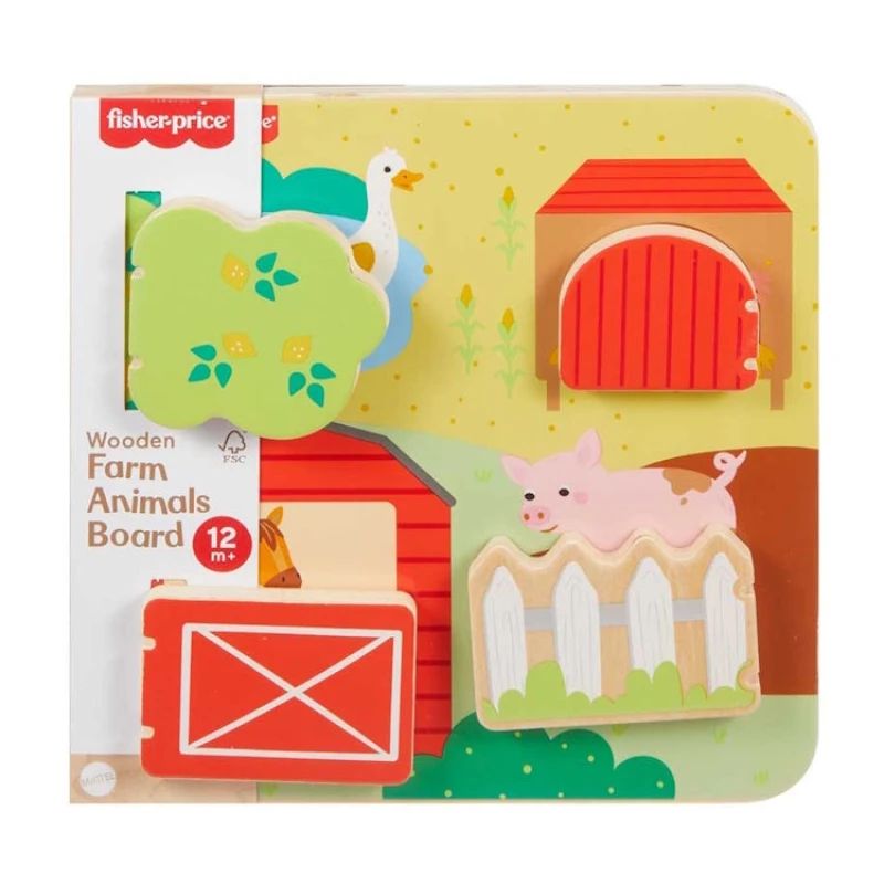 Image of Fisher-Price Wooden Farm Animals Board