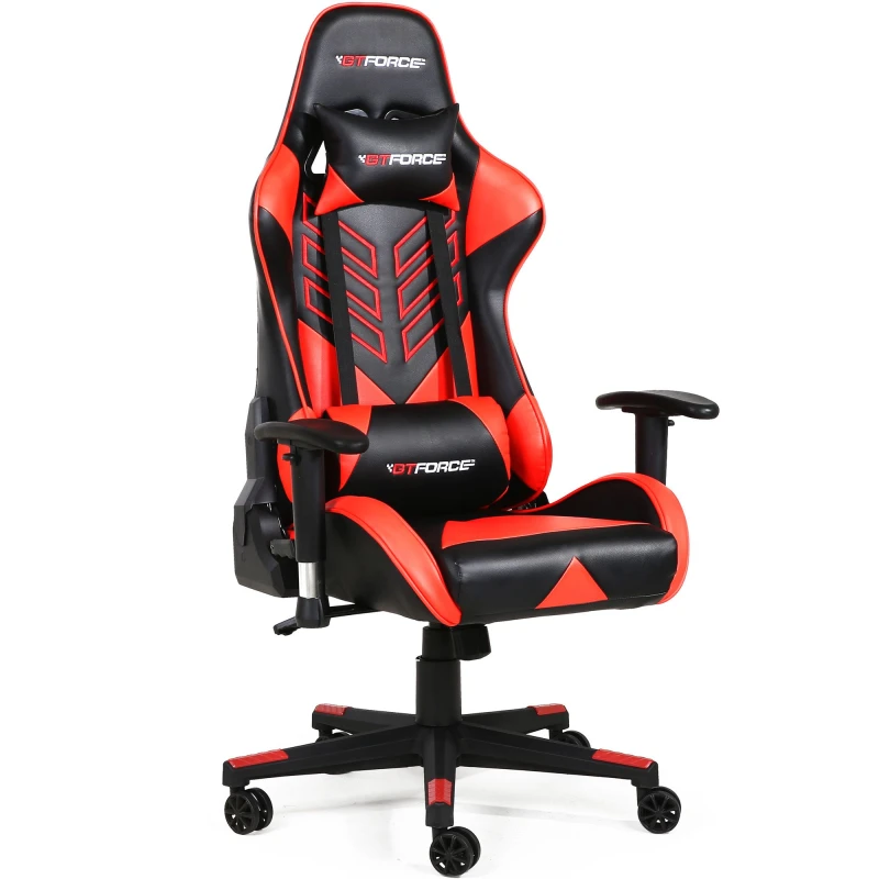 Image of GTForce Pro ST Reclining Sports Racing Office Desk Faux Leather Gaming Chair Red