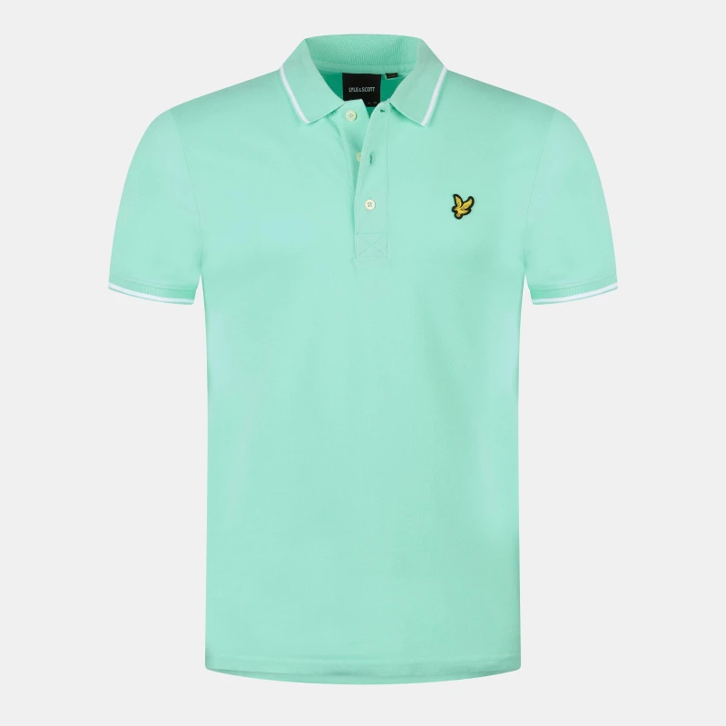 Image of Lyle and Scott Mens Short-Sleeve Polo Shirt Aqua Marine male M