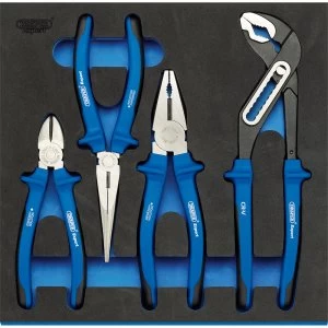 Image of Draper 4 Piece Heavy Duty Plier Set In Eva Insert Tray