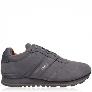 Image of Hugo Boss Parkour Runner Suede Trainers Grey 030 Men