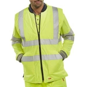Image of B Seen Reversible High Visibility Bodywarmer 6XL Saturn YellowNavy Ref