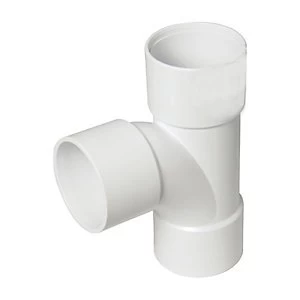 Image of FloPlast WS23W Solvent Waste 92.5 Deg Tee - White 40mm