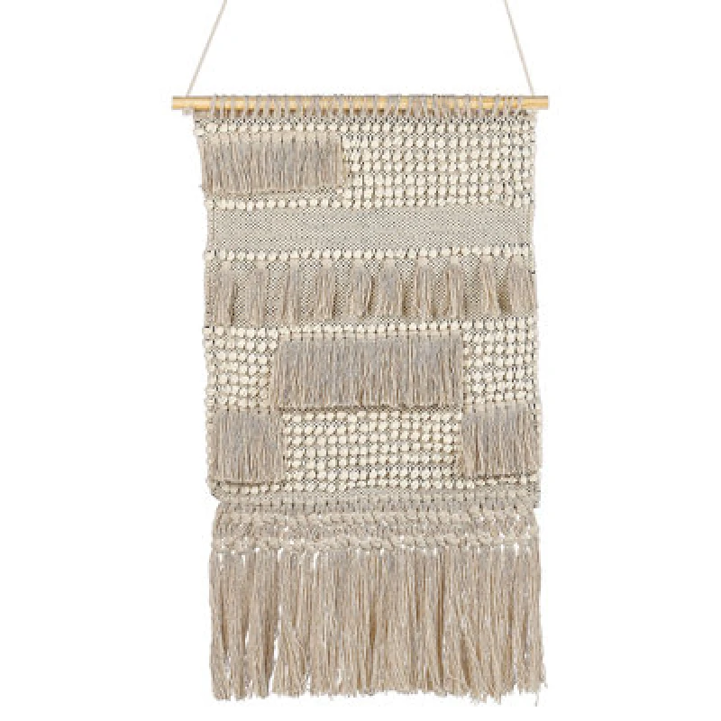 Image of Beliani Fabric Wall Hanging Gujrat Cotton 102cm Beige