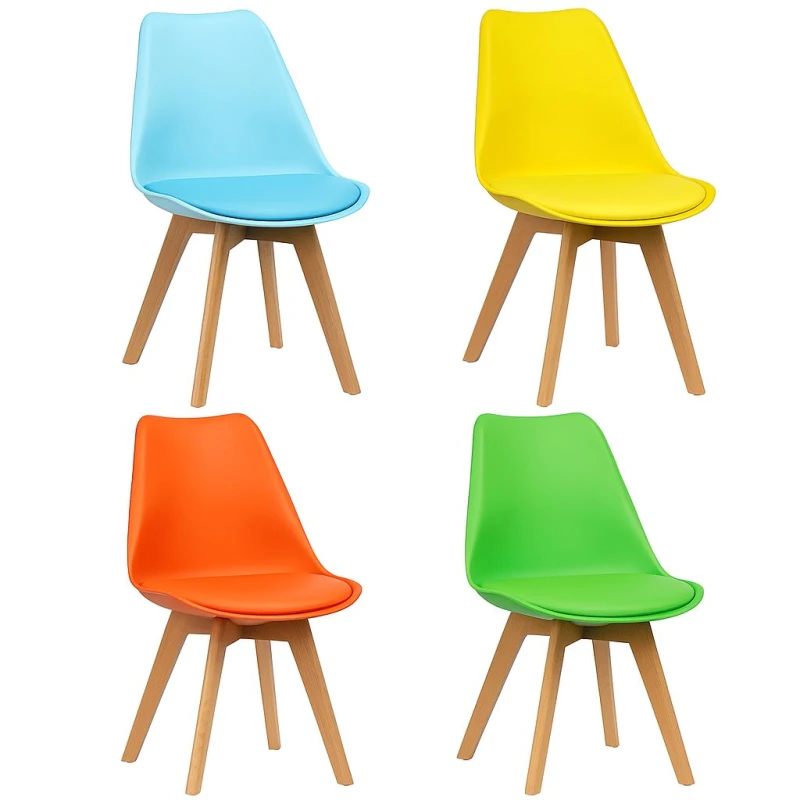 Image of KOSY KOALA Kosy Koala Dining Chairs Set of 4 Four Colourful Mixed Leather Kitchen Table Multi One Size Unisex 5060711583204