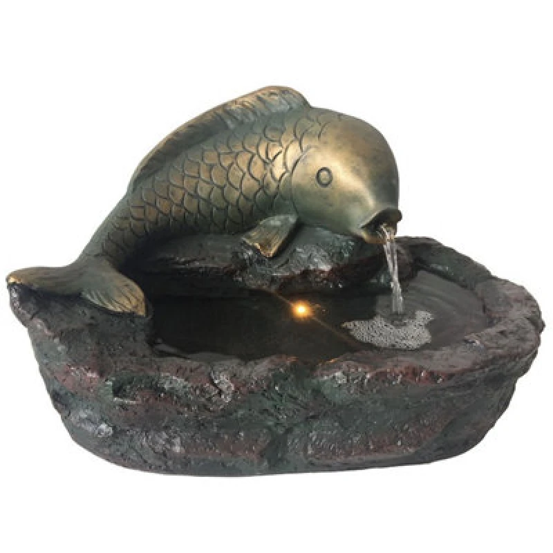 Image of Certikin Heissner Bronze Fish Statue Water Feature With Pump And Light 016643-00
