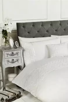 Image of Limoge Raised Roses Floral Duvet Cover Set