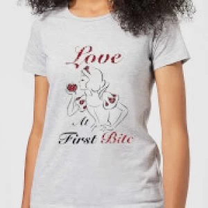 Image of Disney Princess Snow White Love At First Bite Womens T-Shirt - Grey - M