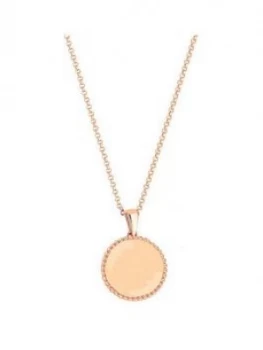 Image of Simply Silver Rose Gold Plated Sterling Silver Personalised Engravable Beaded Edge Pendant