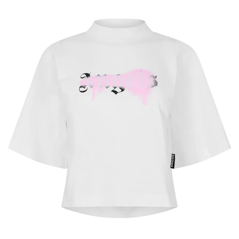 Image of Palm Angels Womens T-Shirt White Pink female 8 (XS)