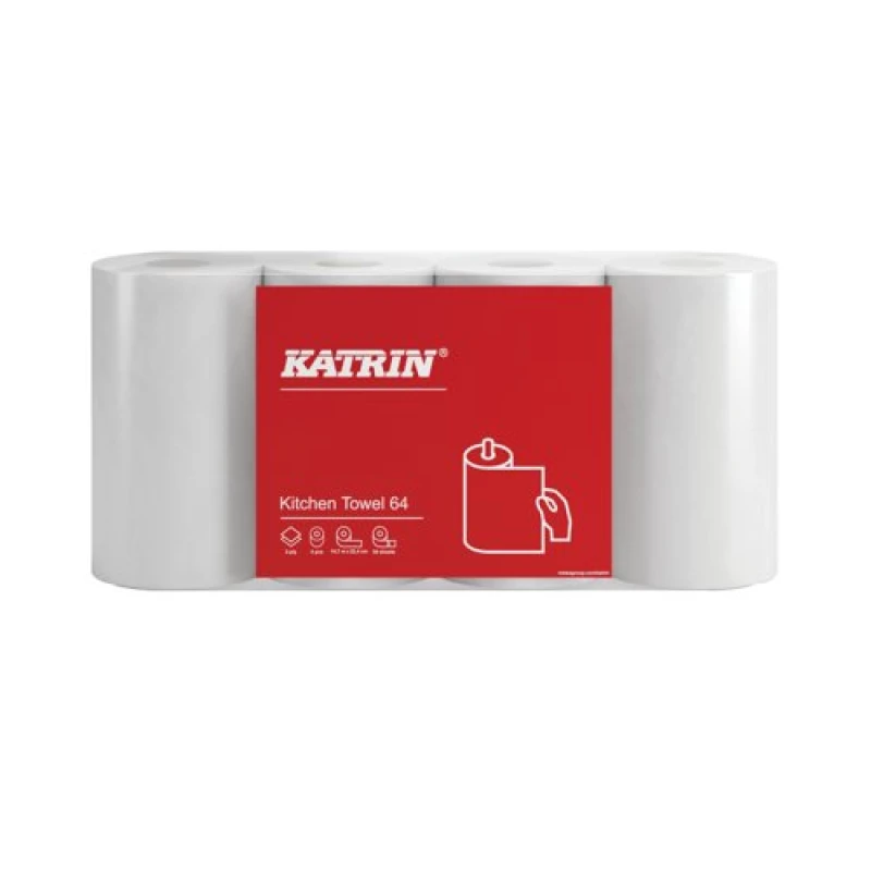Image of Katrin Kitchen Towel Paper Roll 14.72m 2-Ply White (32 Pack) 87075