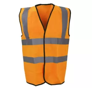 Image of Warrior Mens High Visibility Safety Waistcoat / Vest (M) (Fluorescent Orange)