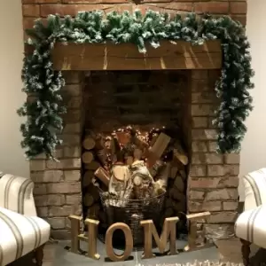 Image of 270cm Artificial Frosted Christmas Garland With Pine Cone Detail - Festive