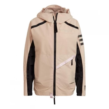 Image of adidas Terrex Utilitas Rain Jacket Womens - Halo Blush / Black