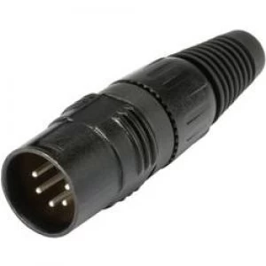 Image of XLR connector Plug straight Number of pins 5 Black Hicon HI X5CM B
