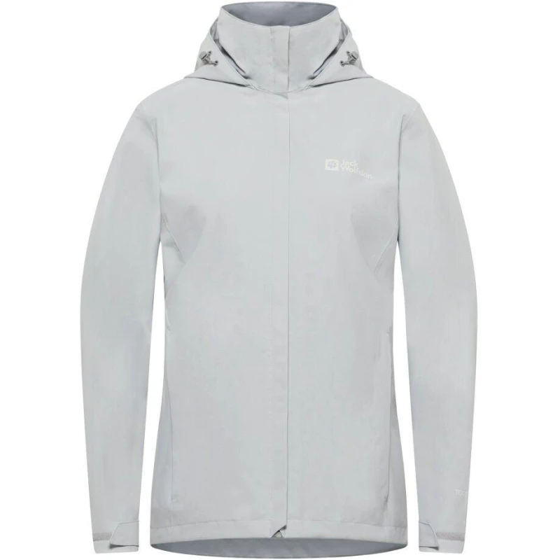 Image of Jack Wolfskin Womens Trailtime Waterproof Jacket Cool Grey female 10 (S)