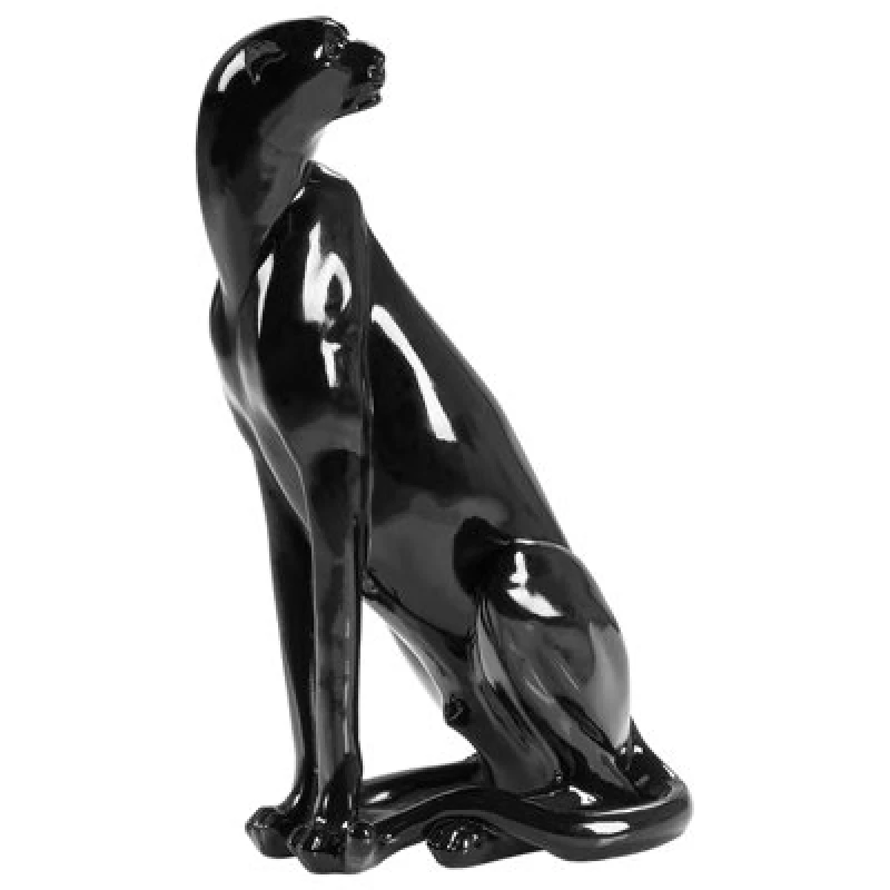 Image of Beliani Figurine Jaguar Broye Black