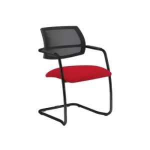 Image of Dams MTO Tuba Black Cantilever Frame Conference Chair with Half Mesh Back - Brid