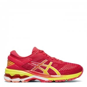 Image of Asics Gel Kayano 26 Ladies Running Shoes - Pink/Yellow