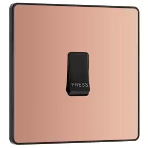 Image of BG Evolve Polished Copper 10A Single Press Switch