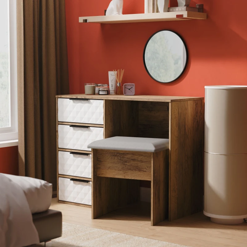 Image of Ready Assembled 2 U Islay 4 Drawer Vanity (Ready Assembled) in White White Unisex