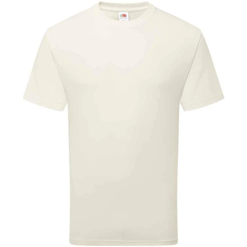 Image of Fruit Of The Loom Fruit of the Loom Men Cotton T-Shirt in Natural Size: large Natural L Male 5063703137485