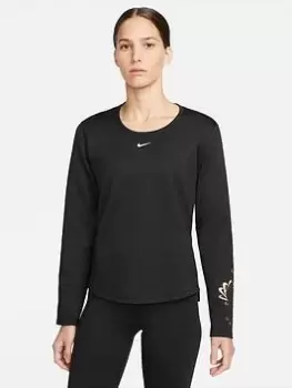Image of Nike Pro Long Sleeve Top - Black Size M Women