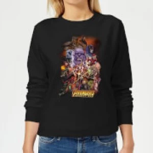 Image of Avengers Team Portrait Womens Sweatshirt - Black - M