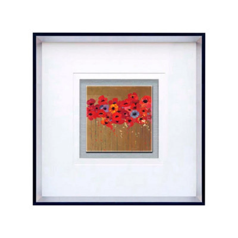 Image of Premier Housewares Poppies 2 Square Framed Wall Art Multi