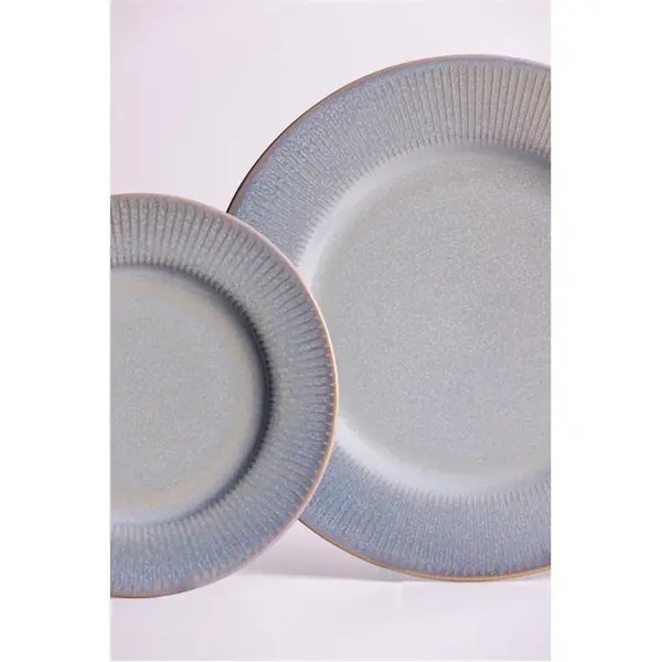 Image of Mason Cash Reactive Linear Grey Side Plates x4 Plates 21cm Grey 80369002000