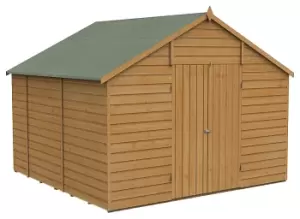 Image of Forest Garden 10 x 10ft Apex Shiplap Dip Treated Double Door Windowless Shed with Base