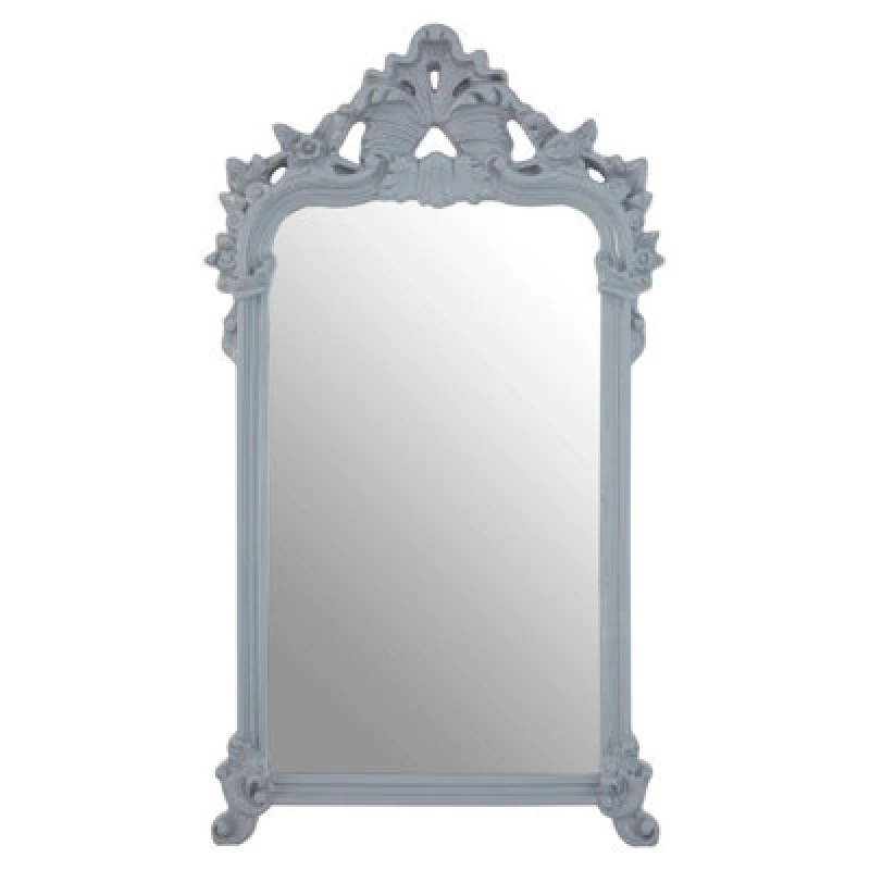 Image of Premier Housewares Gabrieli Grey Wall Mirror With Decorative Crest Grey